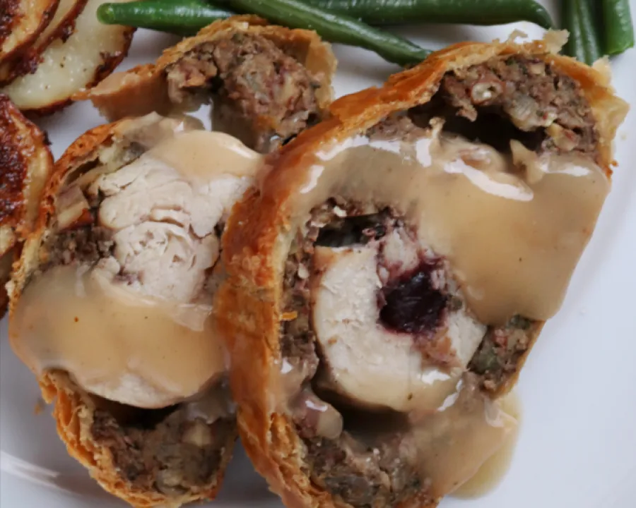 Turkey Wellington with Cranberry Sauce