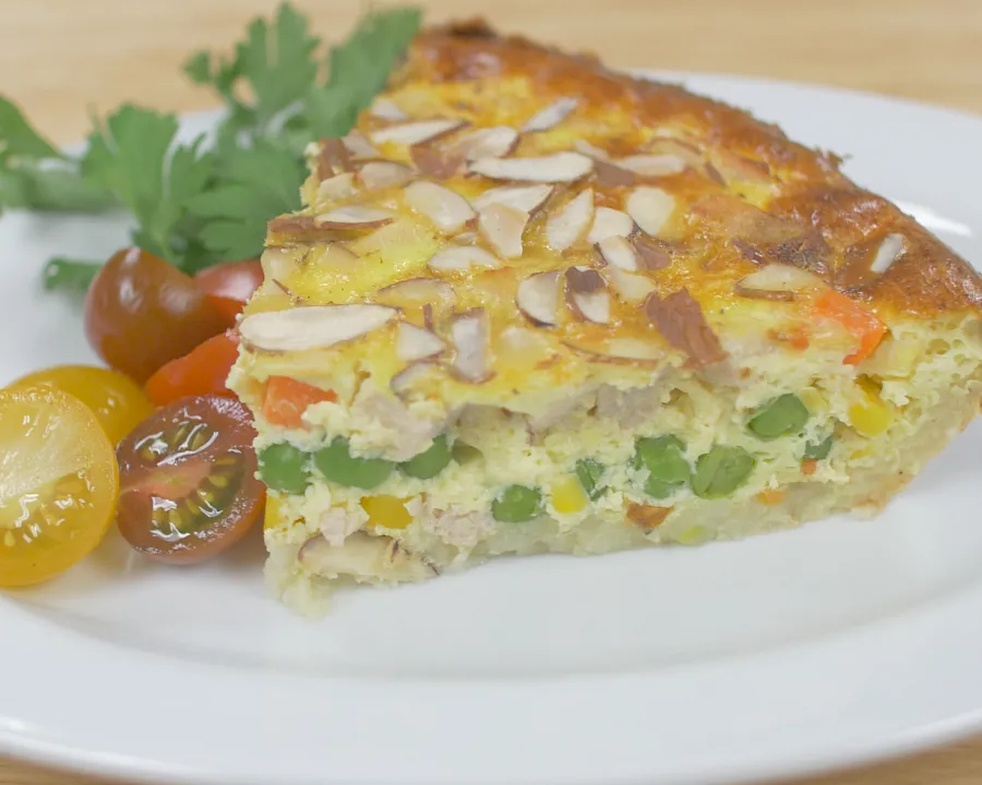 Turkey-Vegetable Hash Brown Quiche